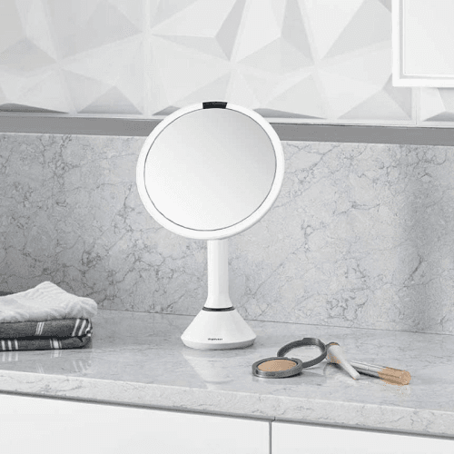 Image showing the Sensor Mirror with Touch-Control Brightness, D20cm, White Stainless Steel product.