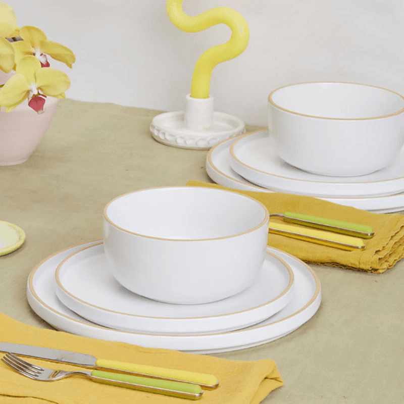 Set of 4 Salad Plates, 22cm, Steam