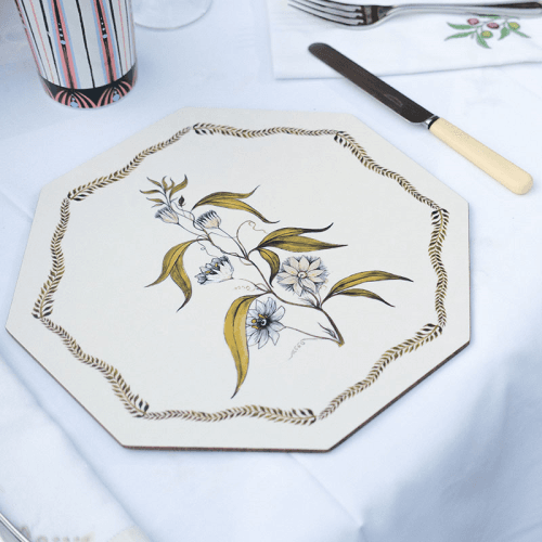 Image showing the Bell Hutley Table Mat, 28cm x 28cm, Clematis Flower product.