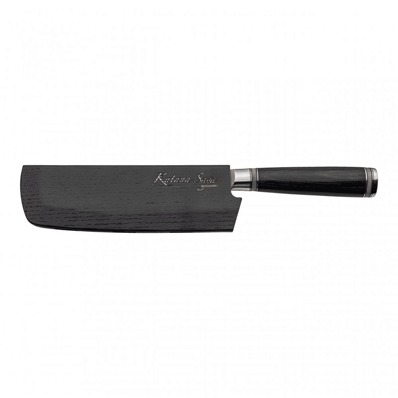 Katana Saya Pakkawood Nakiri Knife, 18cm Damascus Blade