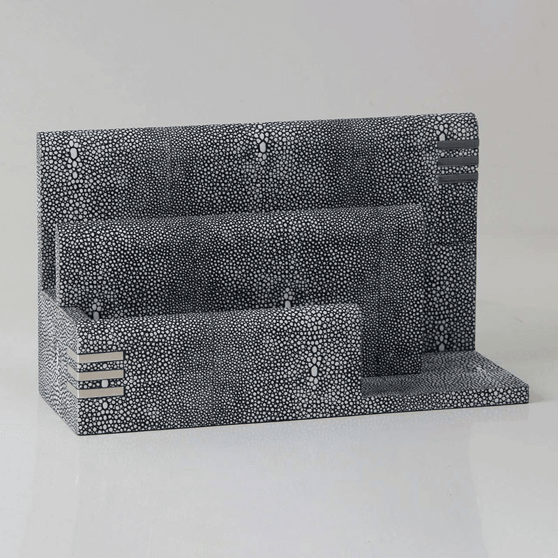 Chandler Letter Rack, 26 x 10 x 15cm, Charcoal Shagreen