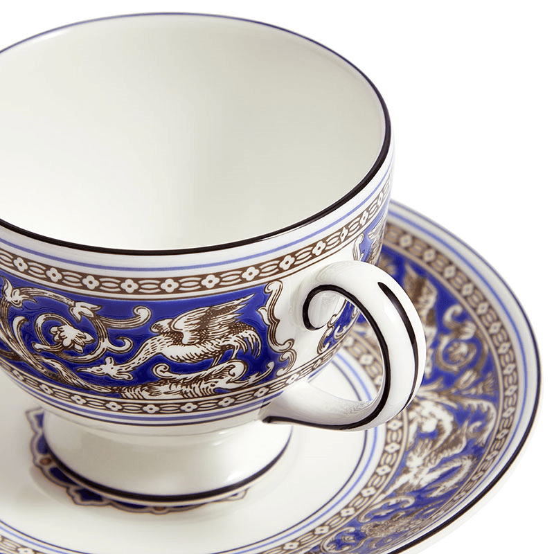 Florentine Teacup and Saucer, 174ml, Marine