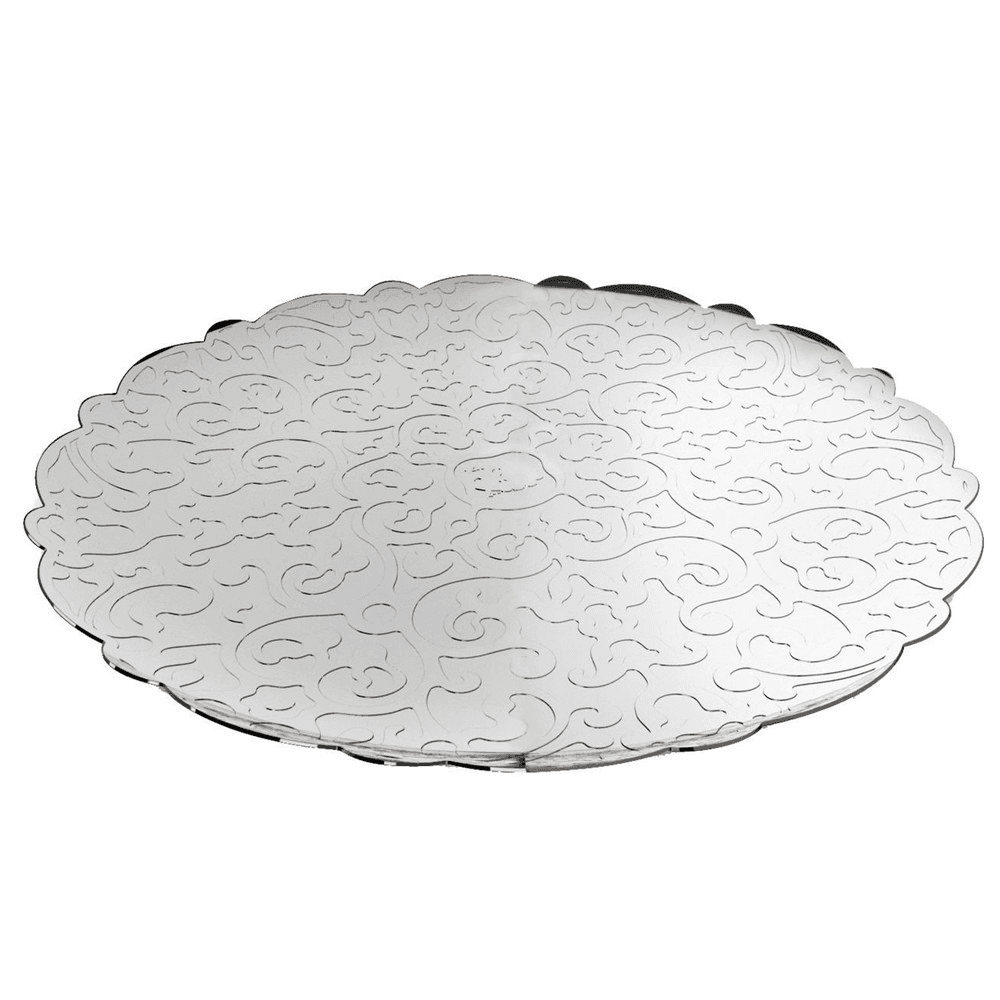 Dressed by Marcel Wanders Round tray, 35cm, mirror polished stainless steel with relief decoration