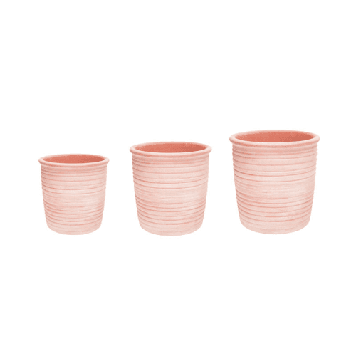 Image showing the Hillcrest Set of 3 Ripple Planters, H30cm, Terracotta product.