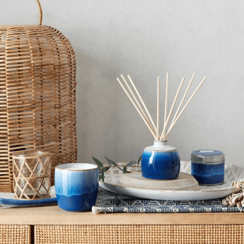 Image showing the Denby Home Fragrance Haze Reed Diffuser, Blue product.