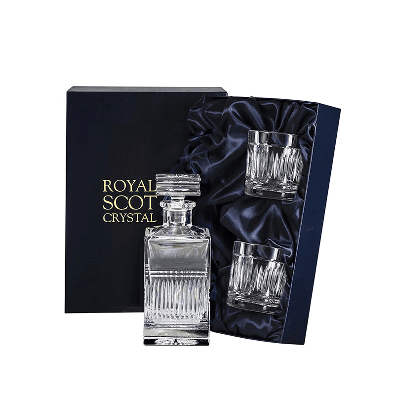 Art Deco Square Spirit Set, 260ml, Clear