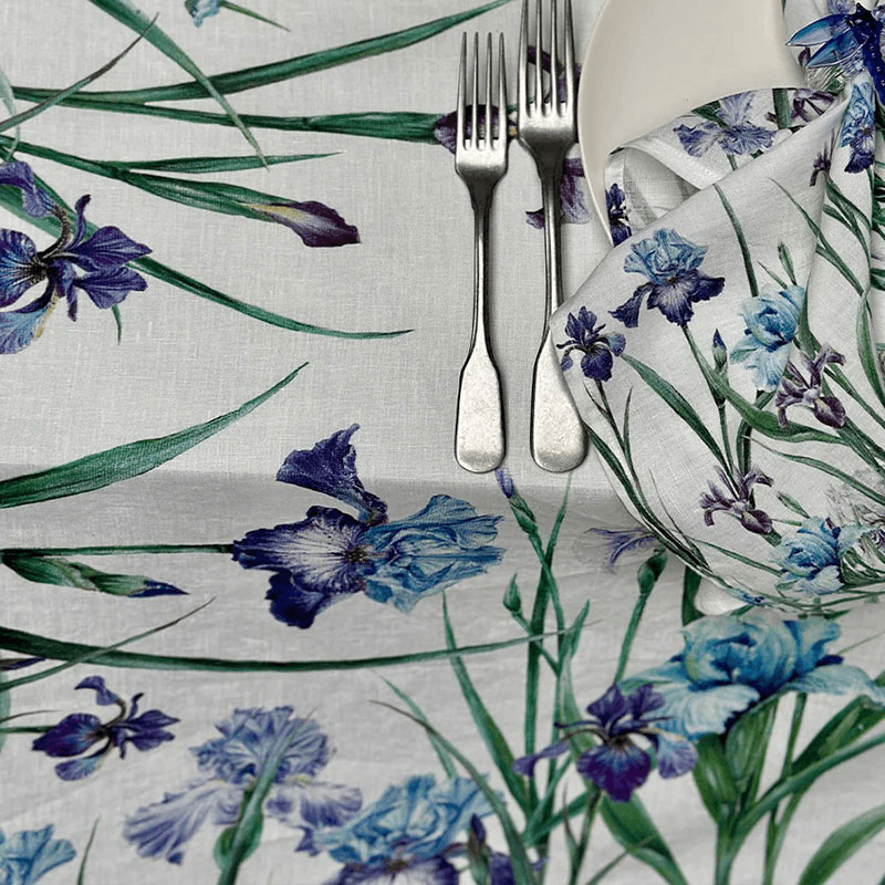 Iris Linen Tablecloth, 165 x 300cm, Purple
