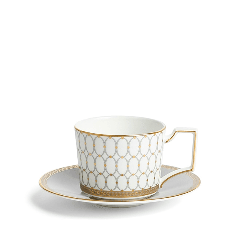 Renaissance Teacup & Saucer, Grey