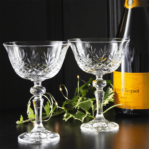 Image showing the Edinburgh Set of 2 Champagne Coupes, 180ml, Clear product.