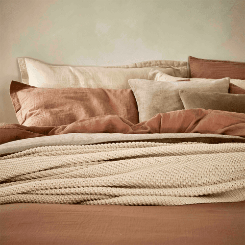 Image showing the Organic Retreat Fitted Sheet, King, Clay product.