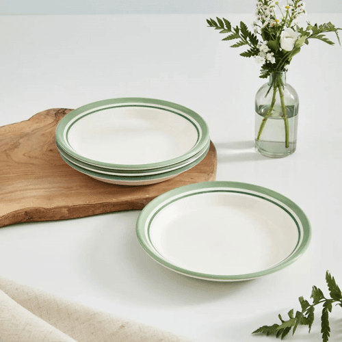 Image showing the Potter's Stripe Set of 4 Salad Plates, D21.5cm, Green product.