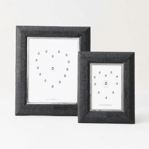 Image showing the Bella Photo  Frame, 10 x 8", Caviar Black Shagreen product.