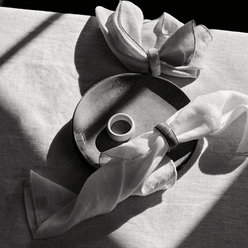 Nordic Set of 6 Napkin Rings, D4.5cm, Sea