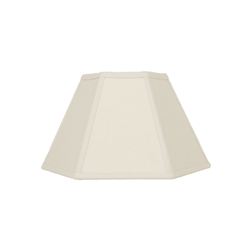 Hexagon Linen Lampshade, 10", Cream/Cream Trim