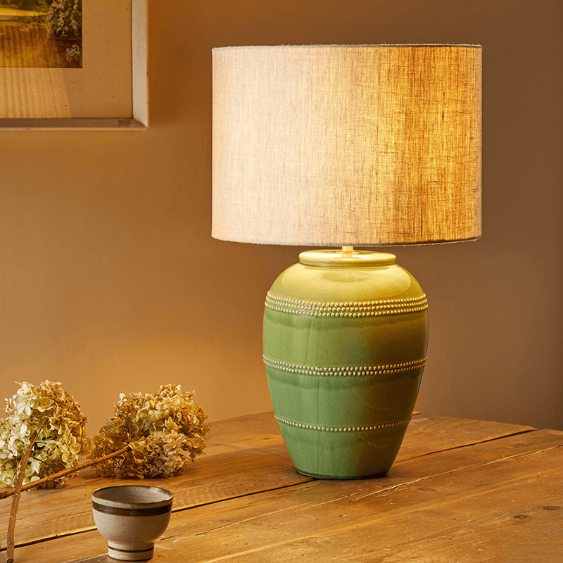 Ted Table Lamp Base Only, H39cm x W22cm, Green