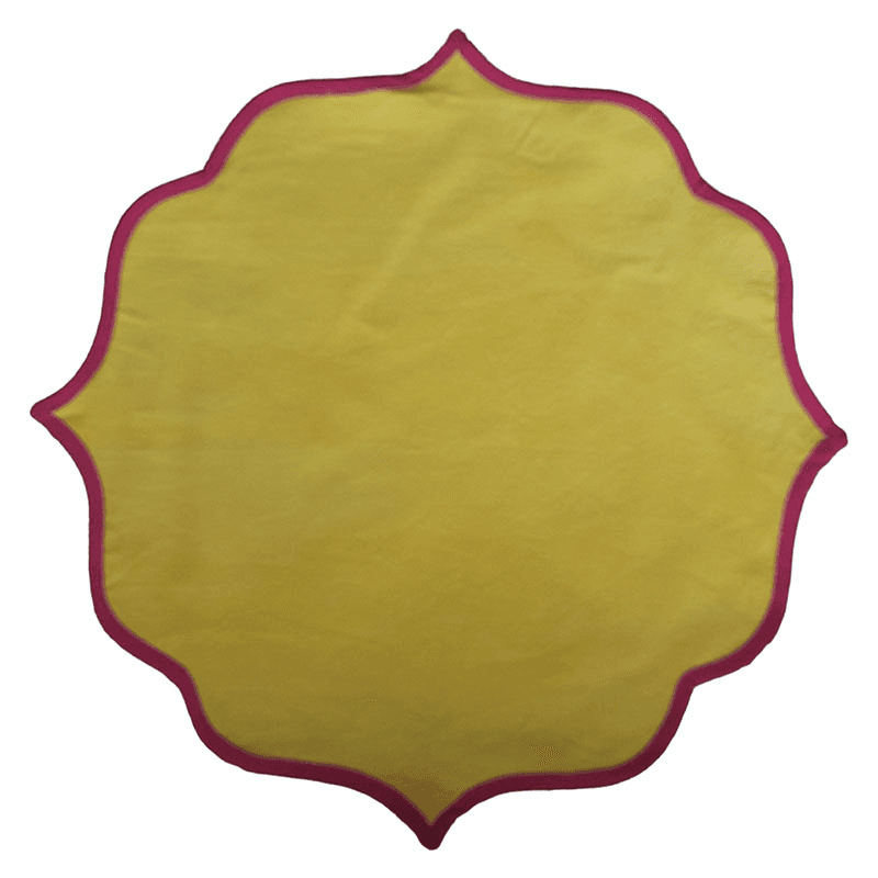 Ikat Placemat, D40cm, Yellow