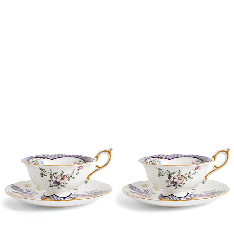Fortune Set of 2 Teacups and Saucers, 150ml, Multi