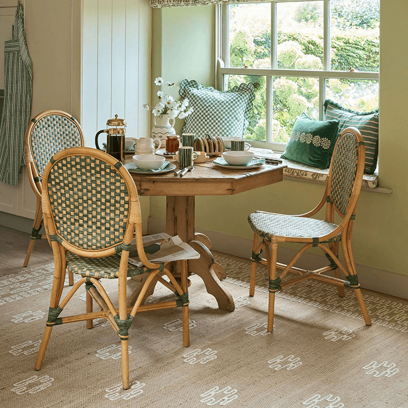 Rattan Dining Chair, Green