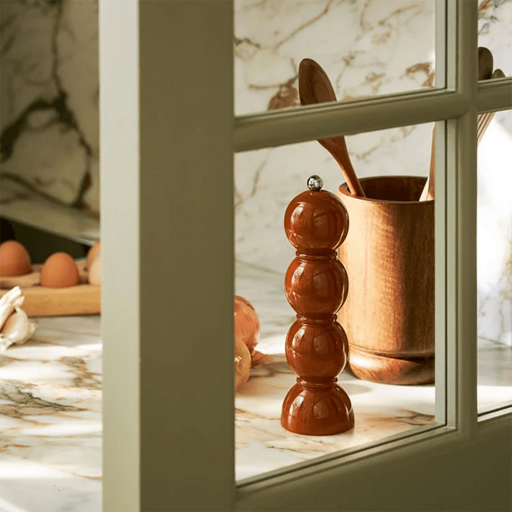 Lacquered Bobbin Salt or Pepper Mill