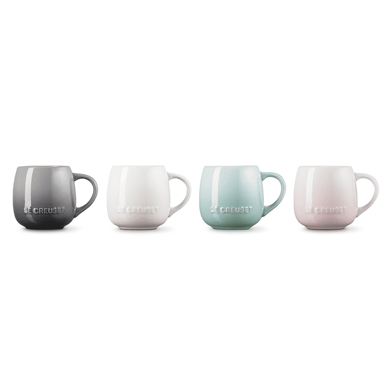 Stoneware Set of 4 Coupe Mugs, Multi