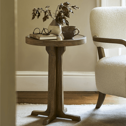 Image showing the Westbury Round Side Table, Natural product.