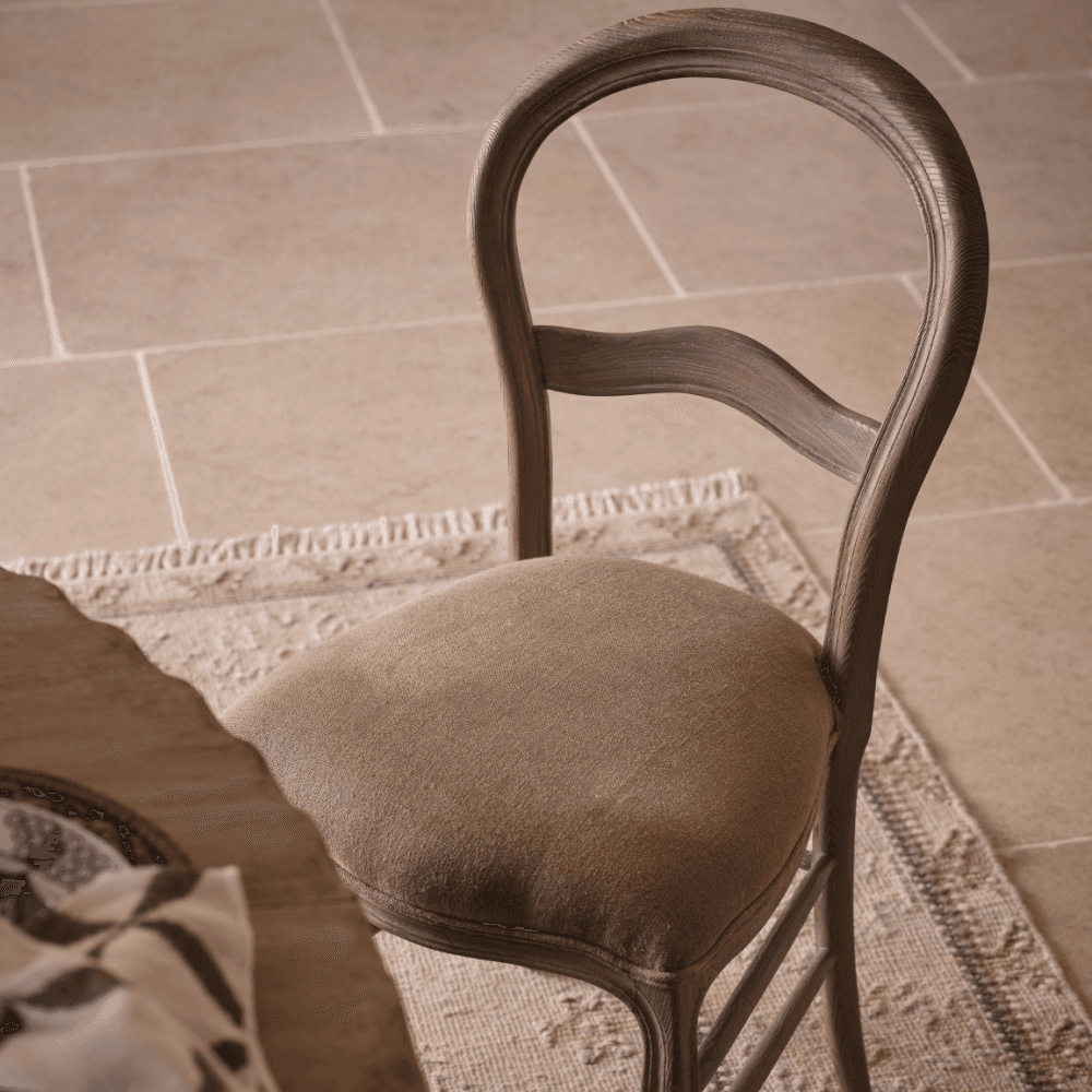 Brinley Linen Dining Chair, Dark Lichen