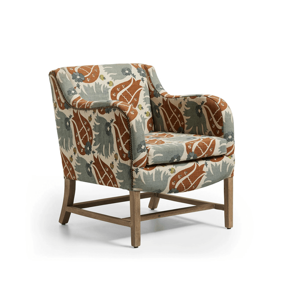 Nomeko Armchair, Blood Orange & Blue