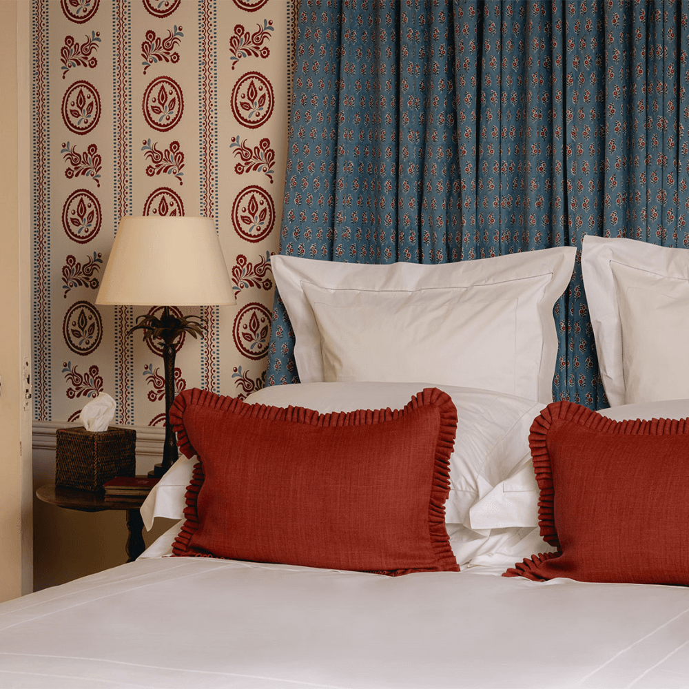 Estelle Pleated Linen Cushion, Saffron