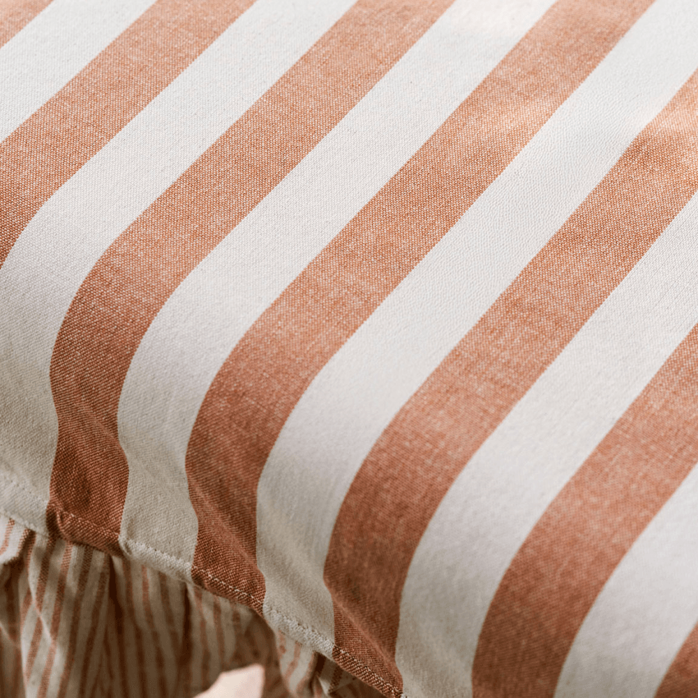 Harlton Wide Stripe Tablecloth , Terracotta