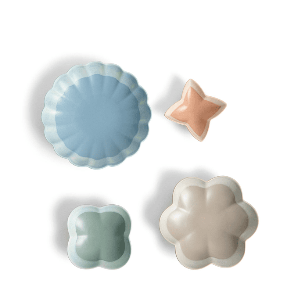 Lambeth Set of 4 Nesting Shaped Dishes, Multi