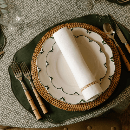 Image showing the Nancy Set of 4 Placemats, Pine Green product.
