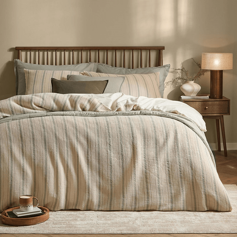 Selby Waffle 100% Cotton Duvet Cover Set