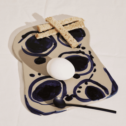 Image showing the Sophia by Marie Michielssen Set of 2 Serving Plates, Beige Blue product.