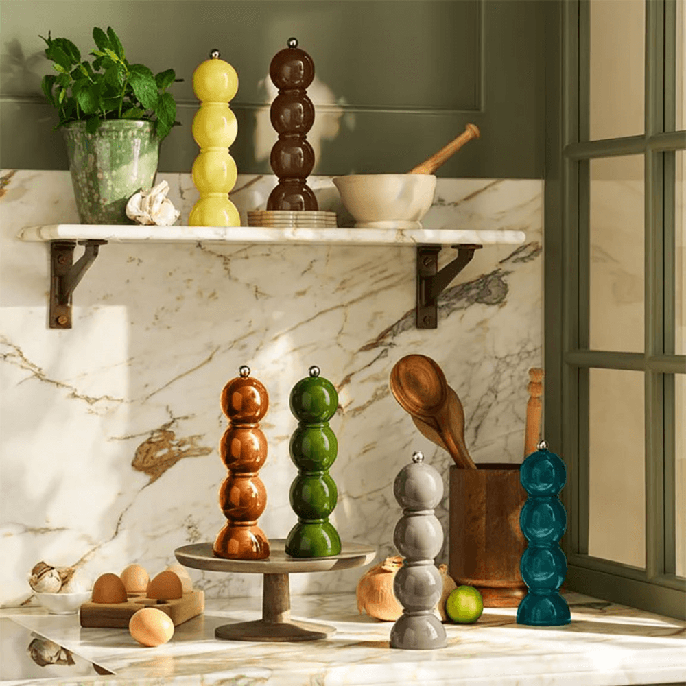 Lacquered Bobbin Salt or Pepper Mill