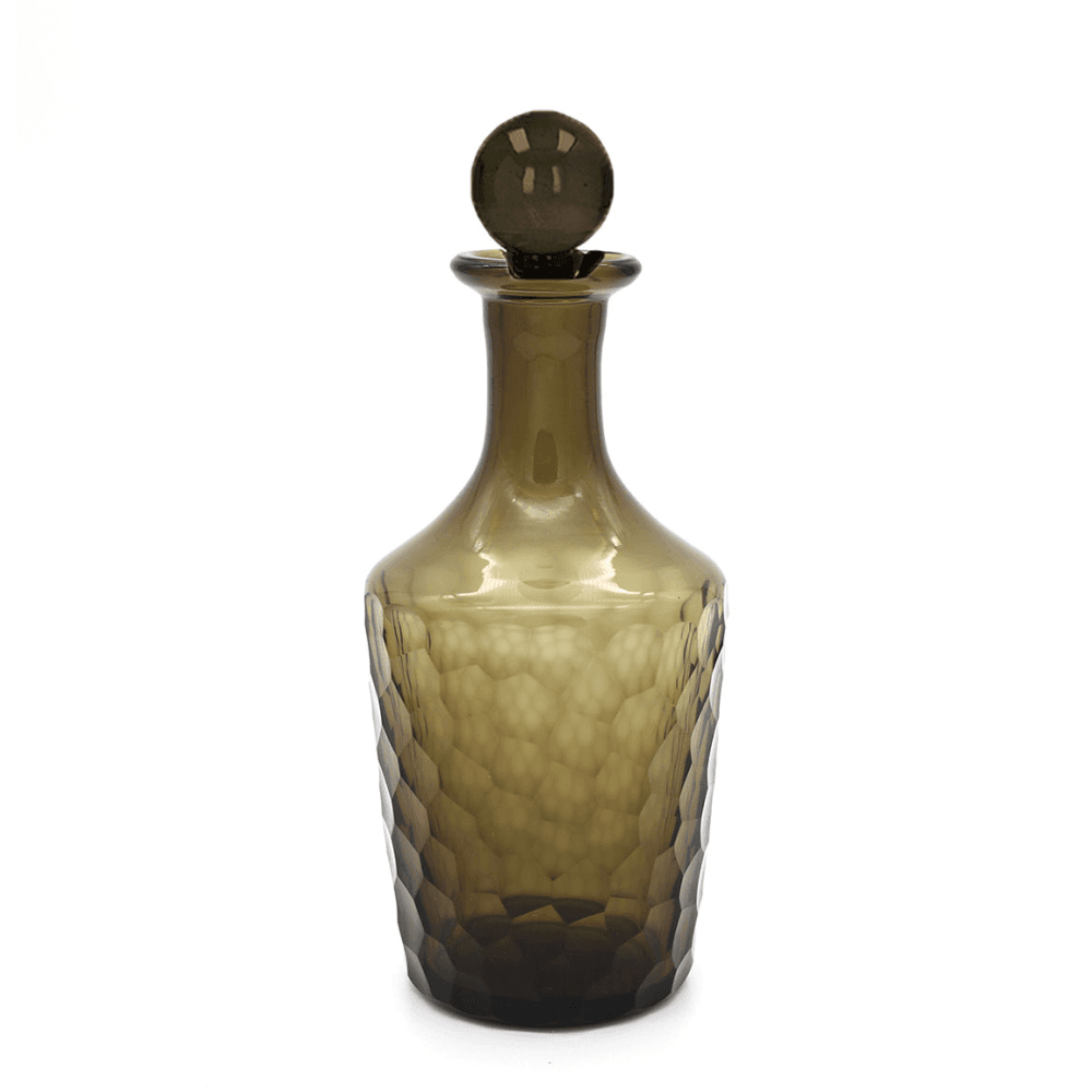 Smoked Honeycomb Decanter, Smoked Brown