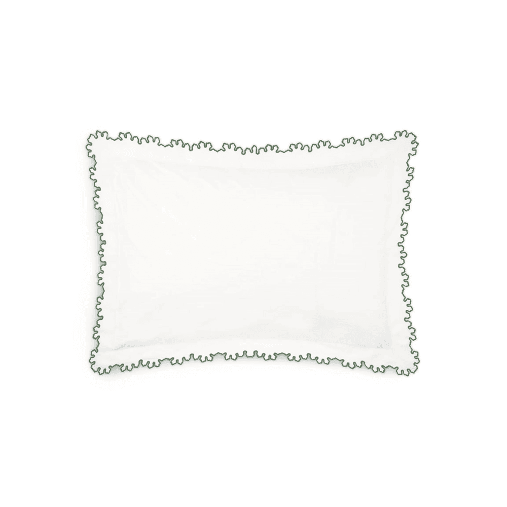 Thea Scalloped Pillowcase, Fern