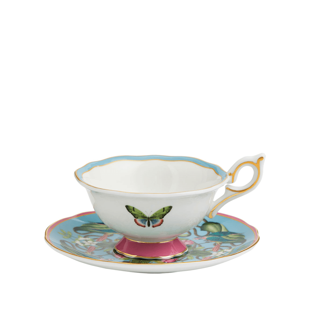 Wonderlust Menagerie Teacup & Saucer, Aqua
