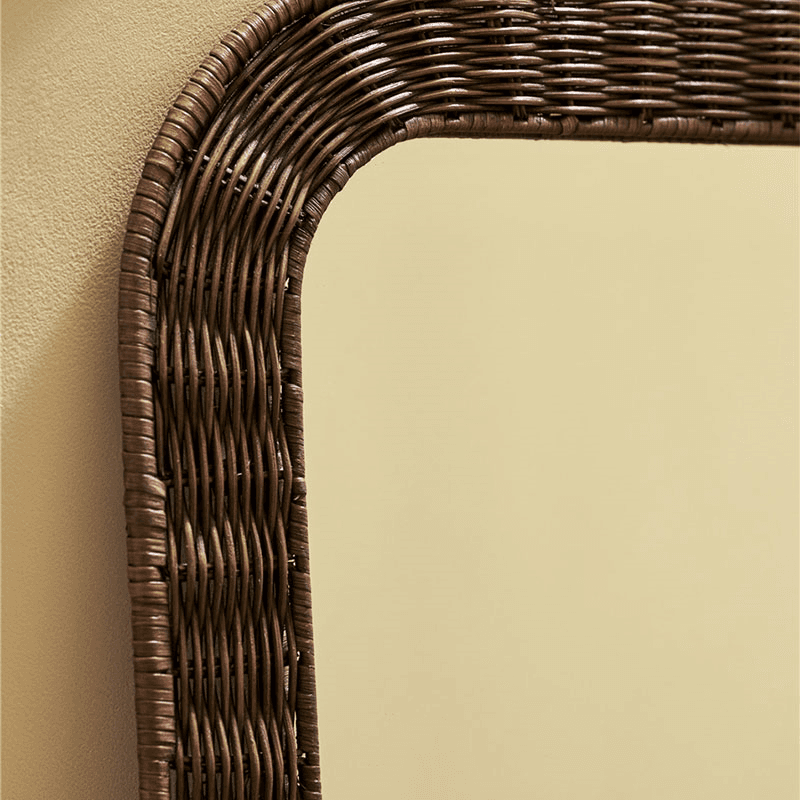 Wittering Rattan Rectangular Mirror, Antique Brown