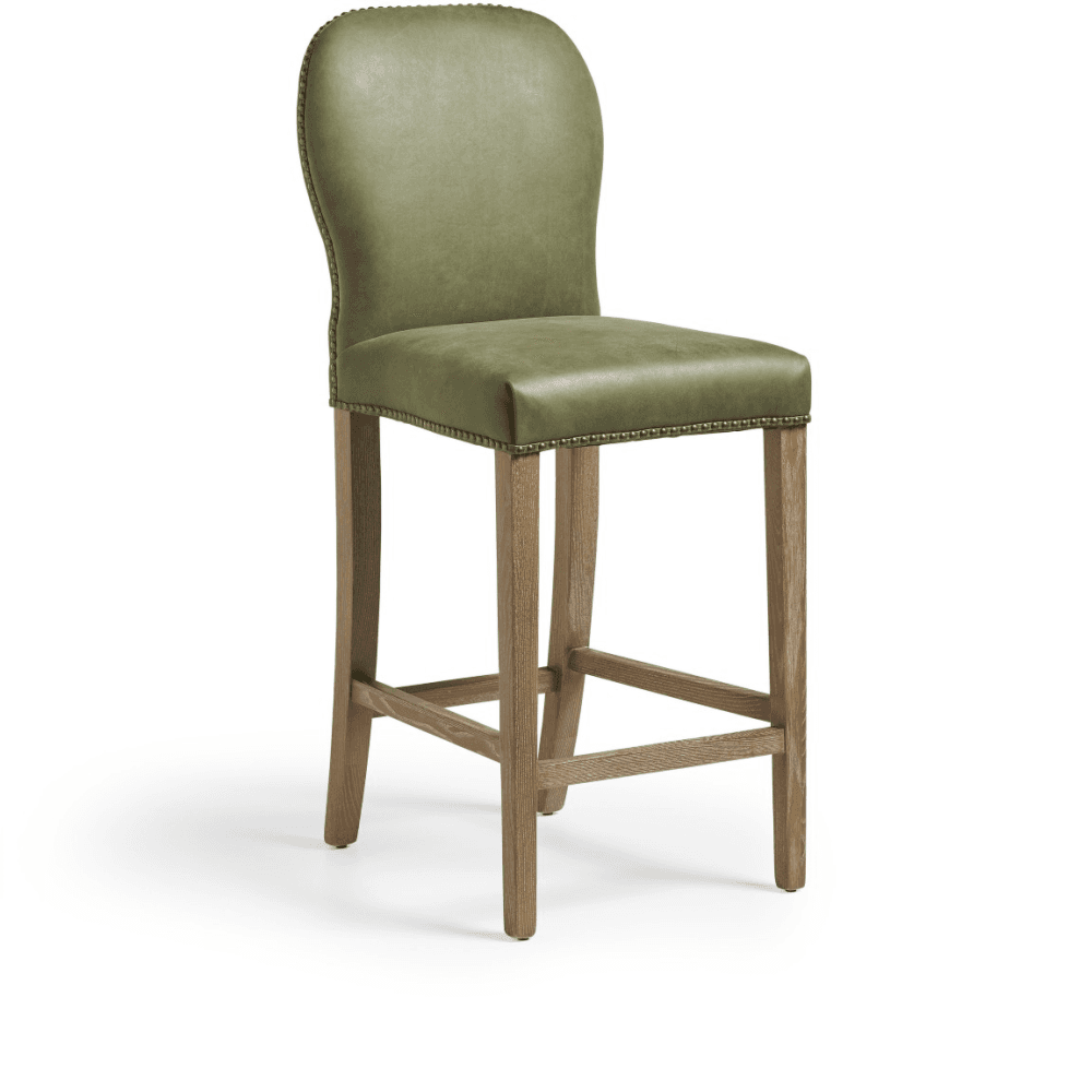 Stafford Leather Bar Stool, Spruce