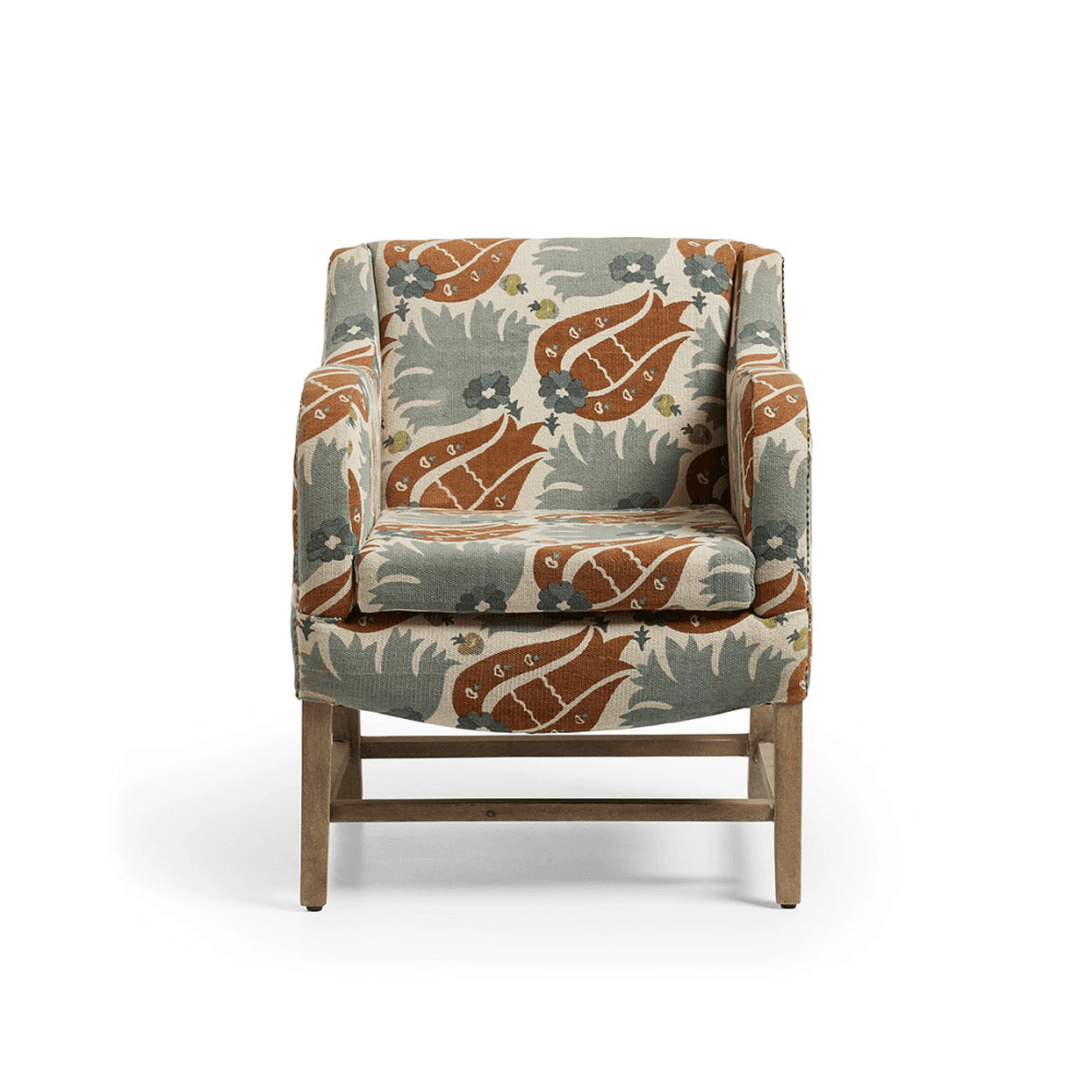 Nomeko Armchair, Blood Orange & Blue