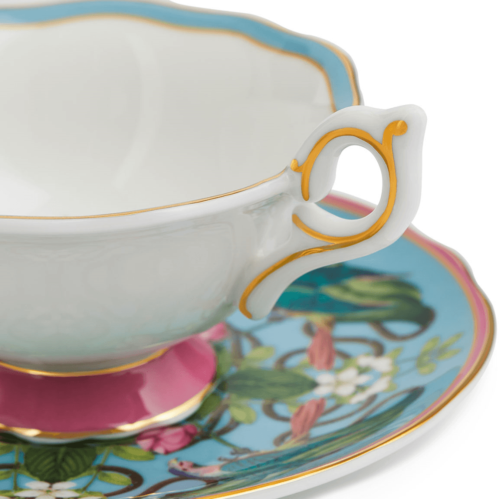 Wonderlust Menagerie Teacup & Saucer, Aqua