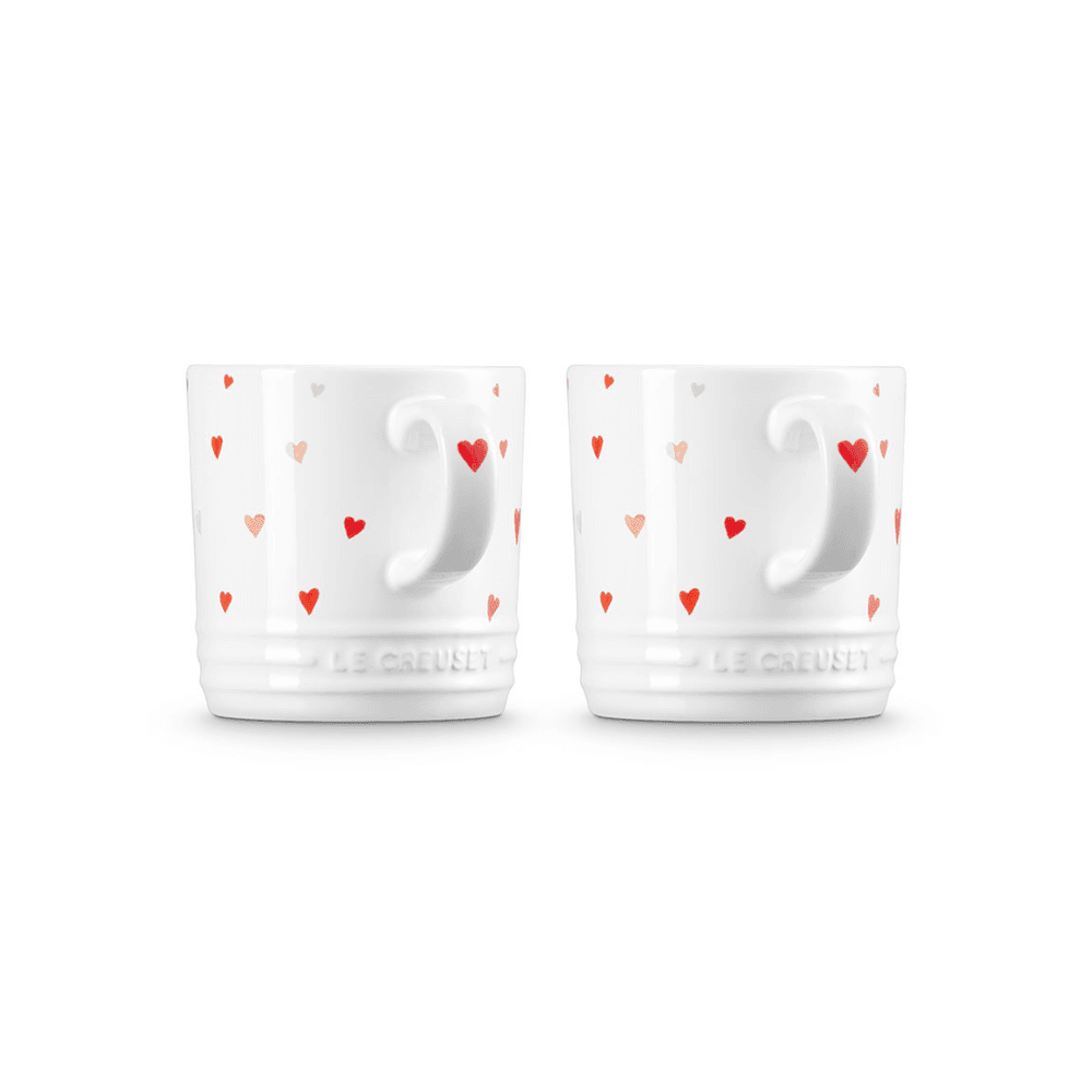Set of 2 Mugs, Heart Decal