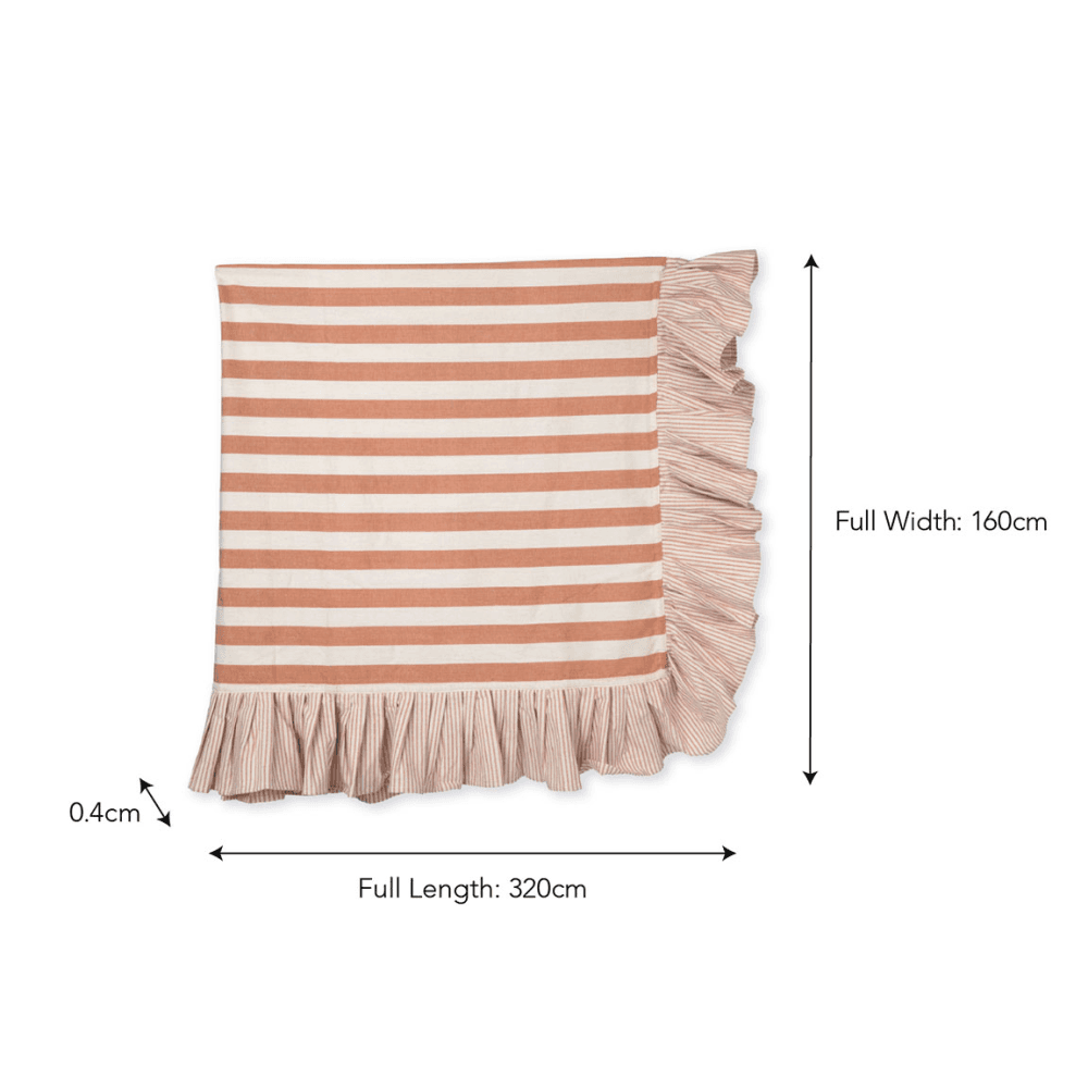 Harlton Wide Stripe Tablecloth , Terracotta