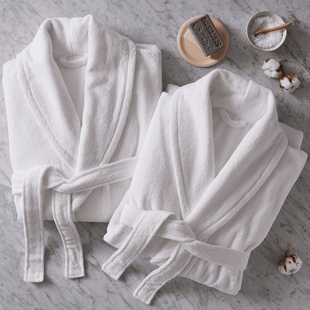 Barnes Set of 2 Couples Bathrobes, White