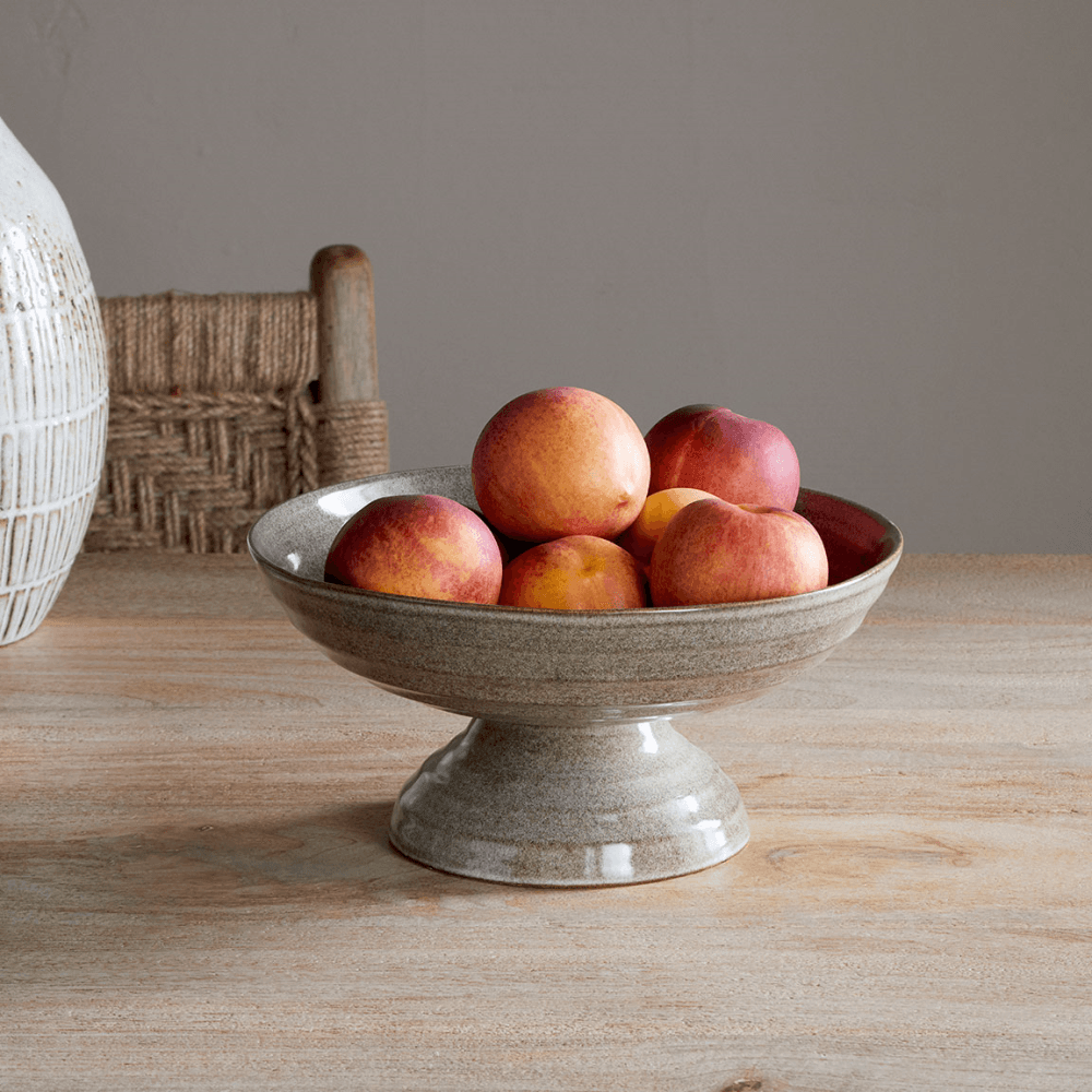 Valinha Footed Bowl, Grey