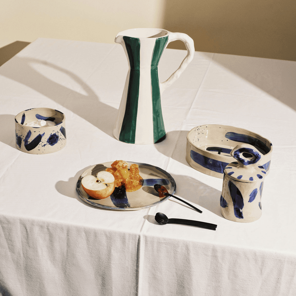 Sophia by Marie Michielssen Set of 4 Dinner Plates, Beige Blue