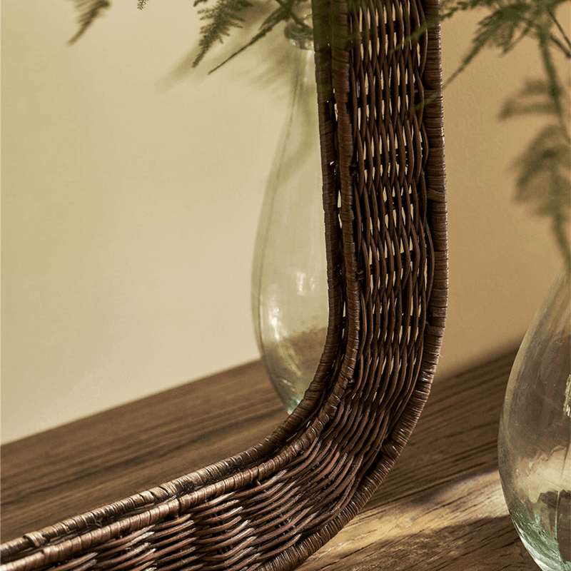 Wittering Rattan Rectangular Mirror, Antique Brown