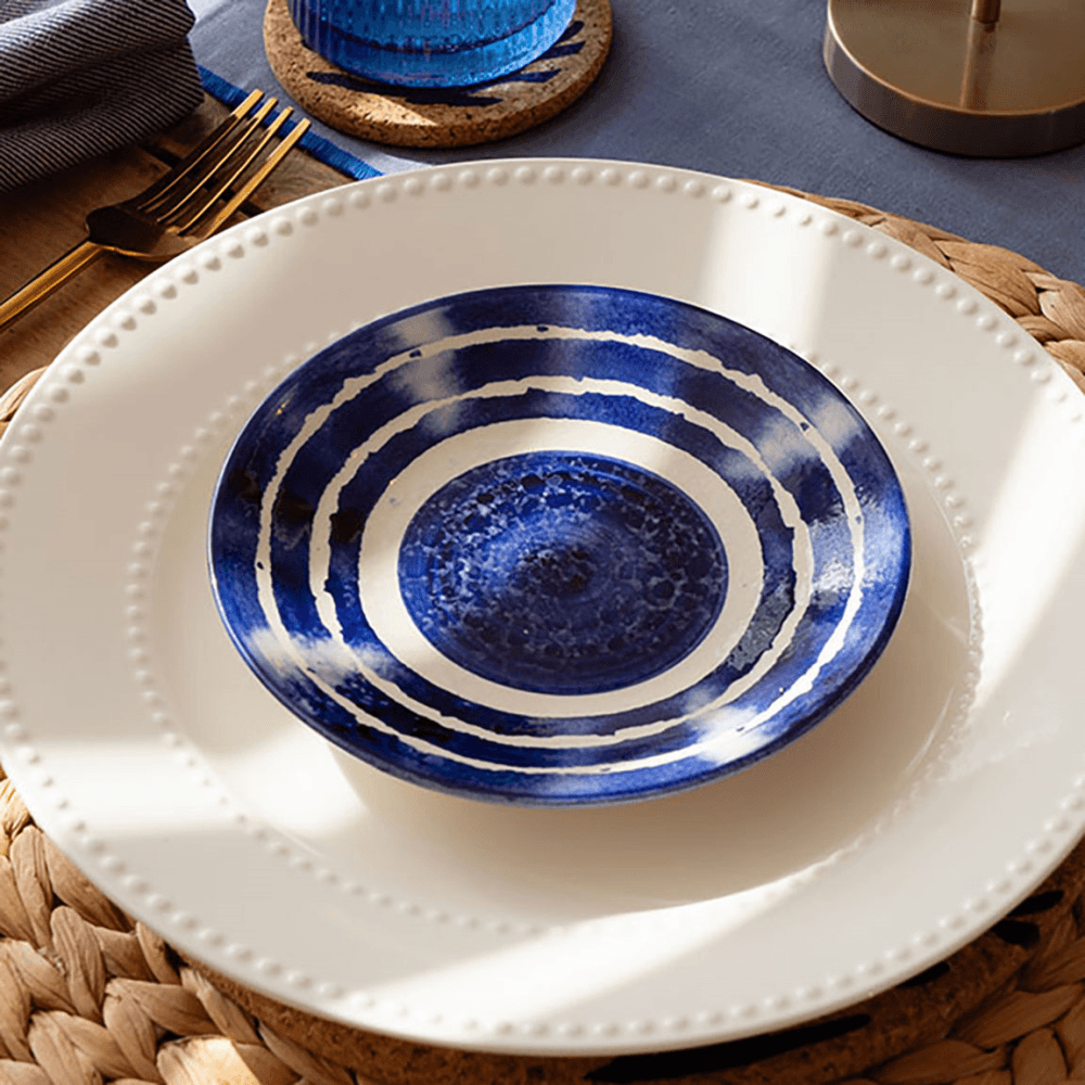 Stripe Side Plate, Blue