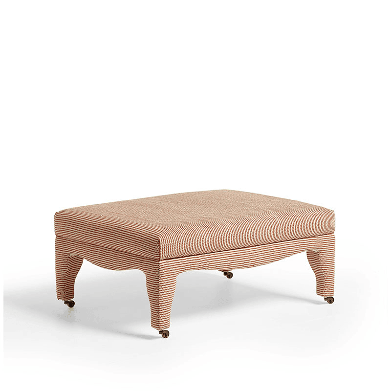 Montalto Upholstered Ottoman, Dirty Orange