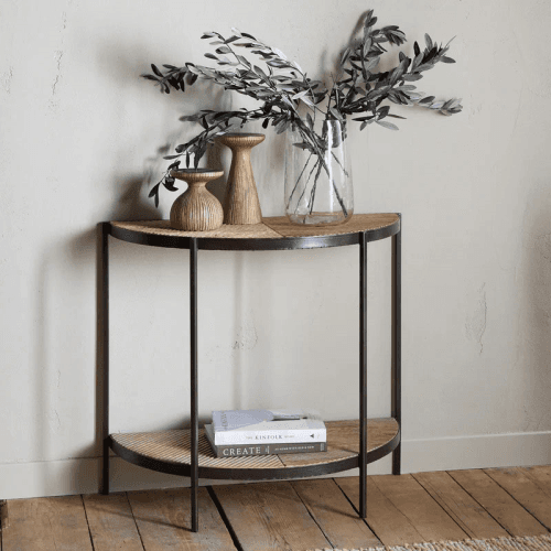 Image showing the Aasha Half Moon Console Table, Mango Wood product.